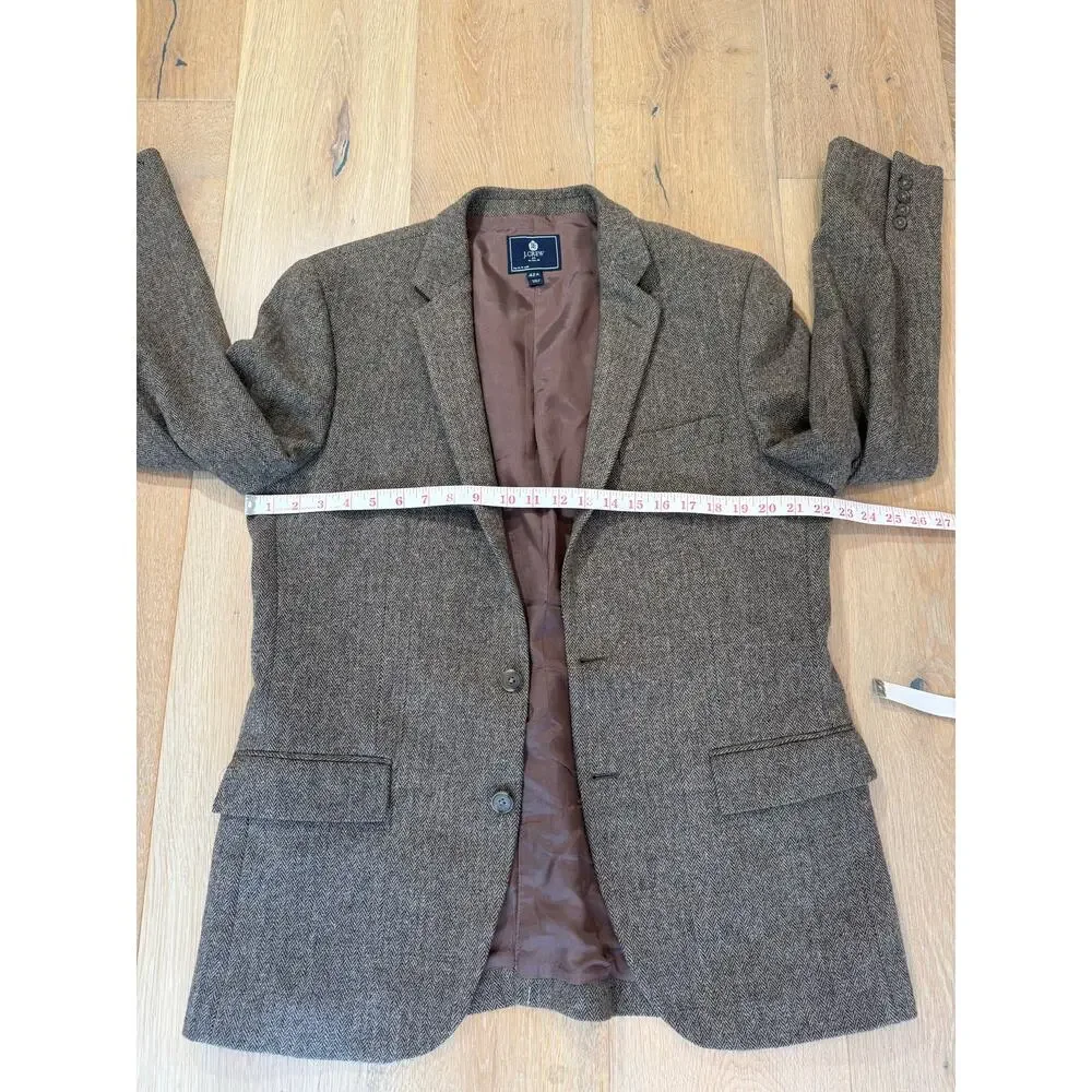 J.Crew Thompson Herringbone Tweed Wool Blazer Sport Coat Brown Men's 42R Classic